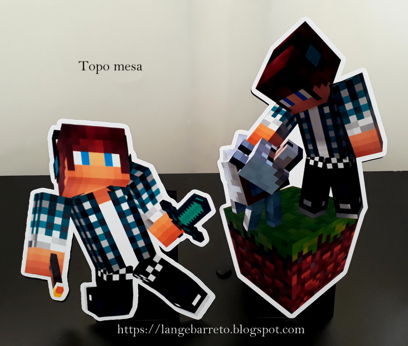 Topo de Bolo Minecraft - Jogo ( Topper de Bolo )