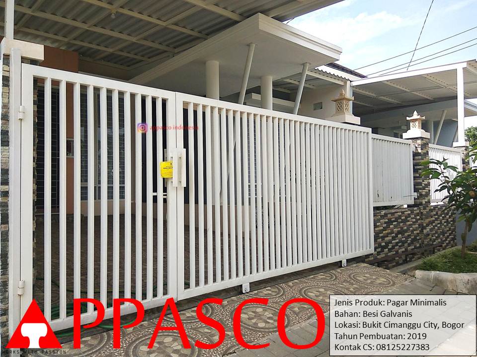 Pagar Minimalis Besi Hollow Garis Vertikal Cantik Pada Rumah Minimalis