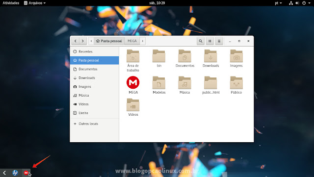 MEGA Sync executando no openSUSE Tumbleweed MEGA Sync executando no openSUSE Tumbleweed