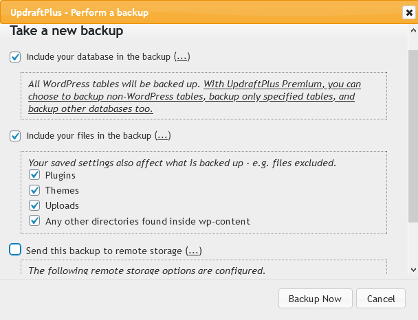 Tạo bản Backup về máy tính