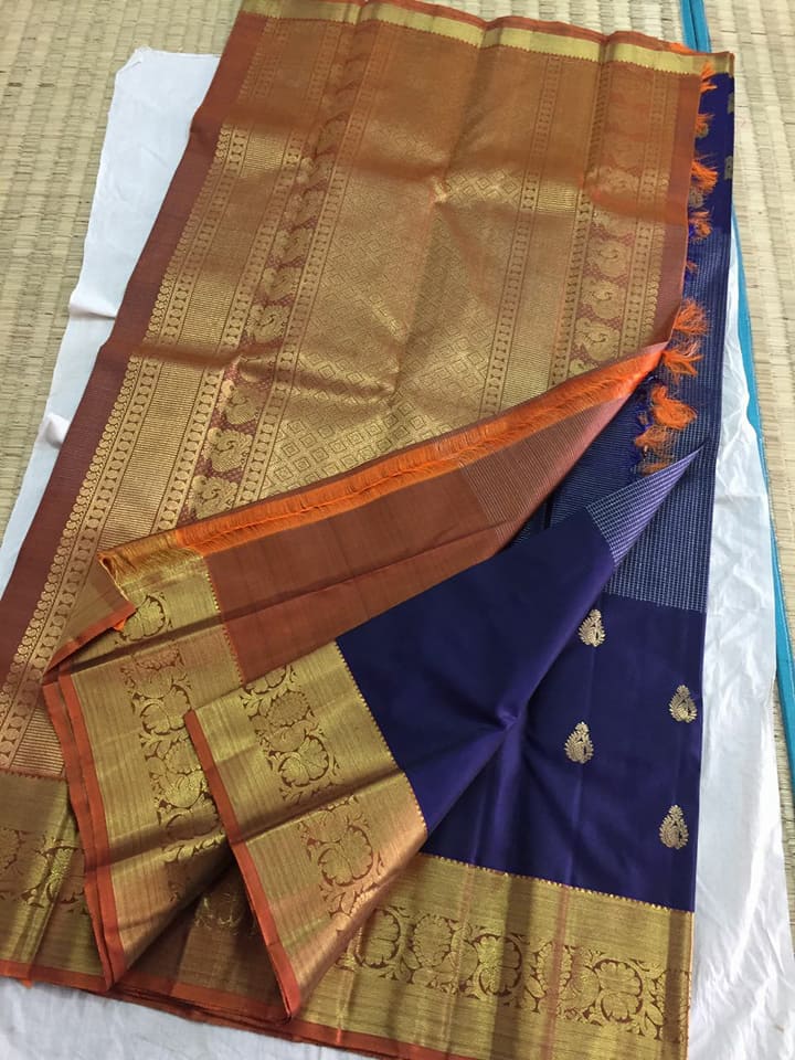 salwarboutique pure kanchi pattu saree with silver zari work