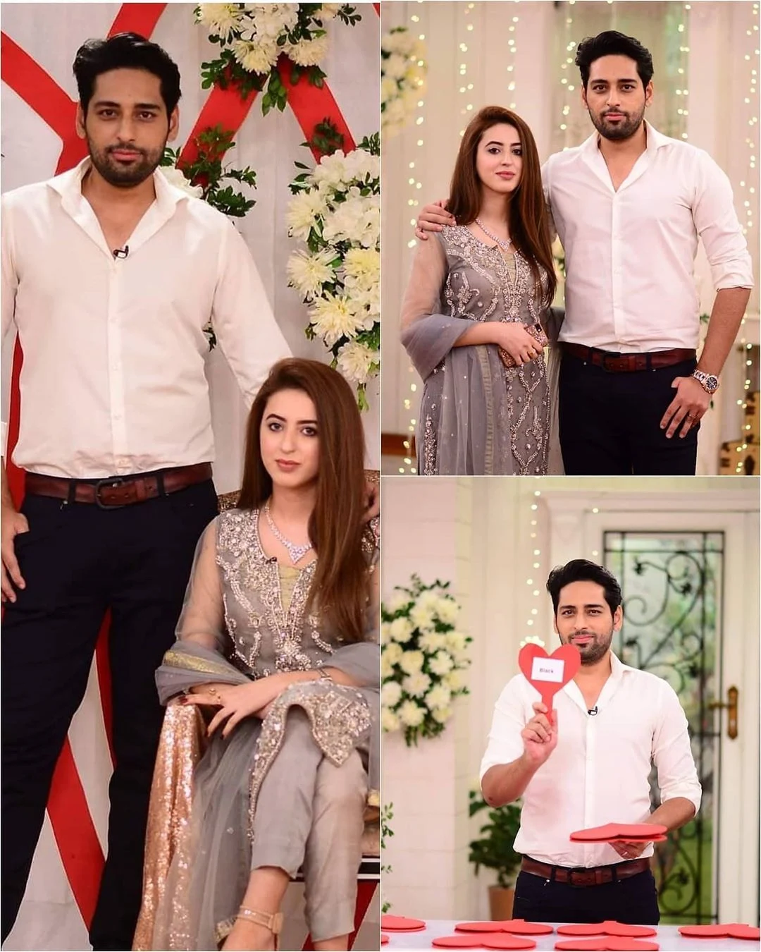 Salman Saeed with His Wife Aleena in Nida Yasir Show