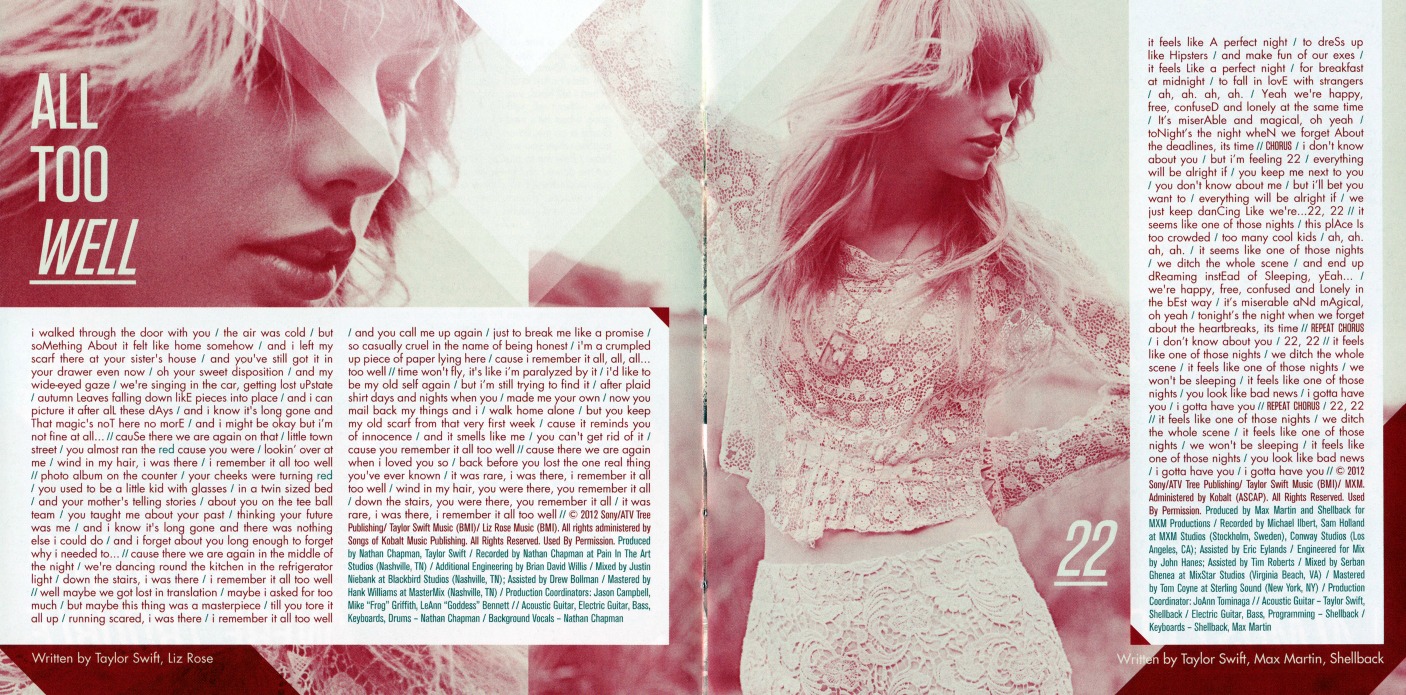 Encarte Taylor Swift Red (Deluxe Edition) Encartes Pop