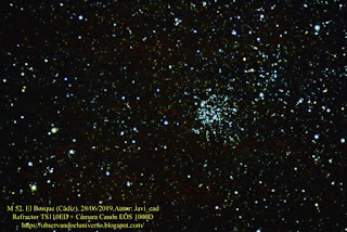 Astrofotografia del cumulo abierto Messier 52