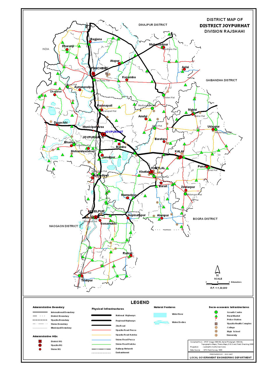 Joypurhat District Map Bangladesh