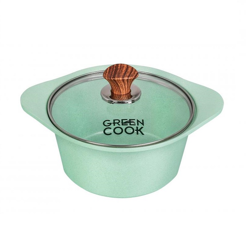 Nồi đúc đáy từ men đá xanh ngọc 24 cm Green Cook GCS05-24IH công nghệ Hàn Quốc
