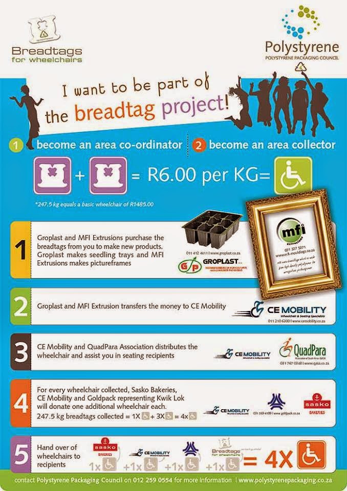 Overberg Wheelchair Association Bread tag for wheelchairs