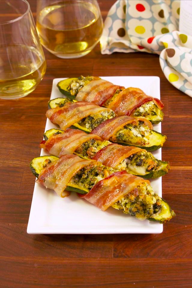 Bacon Wrapped Stuffed Zucchini ( Appetizers ) Joki's Kitchen