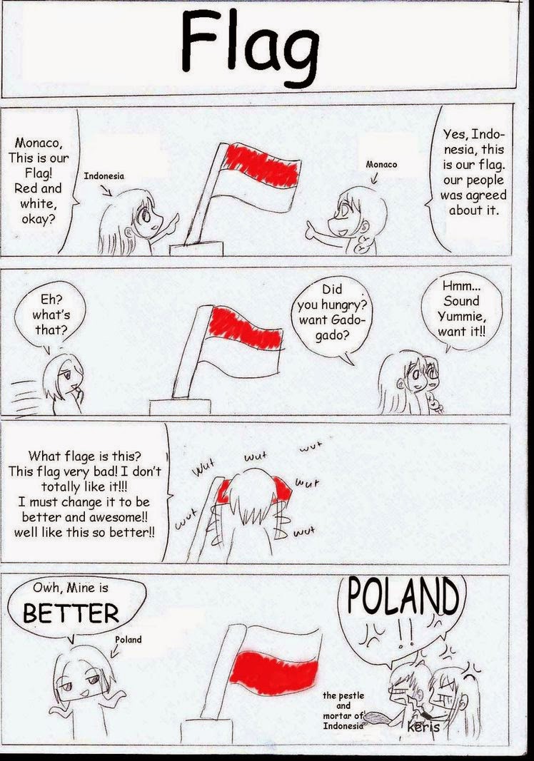 MENYONTEK Bendera merah putih indonesia, Monako, dan polandia.... siapa yang lebih dulu ...