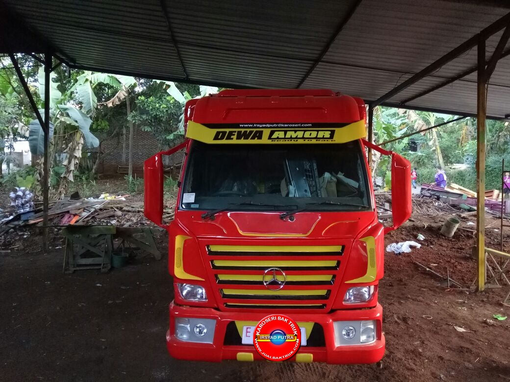 Bak Truk Kayu  Merbau Dinding  Berlapis Plat Besi Full 