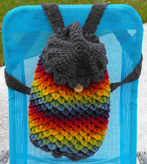 Beautiful Skills Crochet Knitting Quilting Rainbow Dragon Backpack