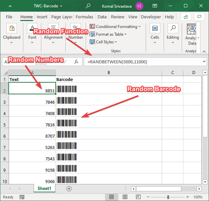 Cómo crear un código de barras en Excel