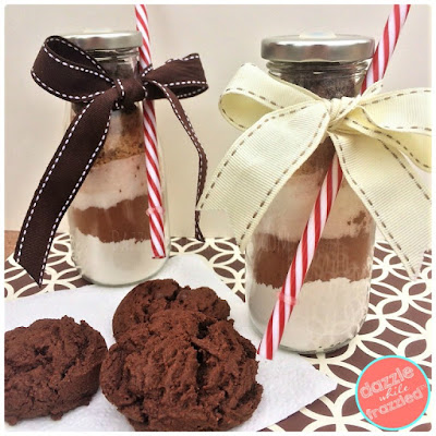 Milk and Cookie Mix in a Jar by Dazzle While Frazzled cookie mix jar gift