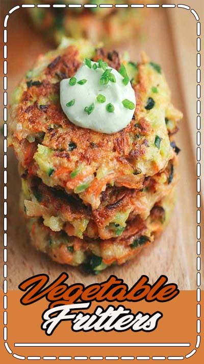 These crispy vegetable fritters are packed with broccoli, carrots and zucchini. Dip each delicious appetizer fritter into the creamy avocado yogurt sauce.