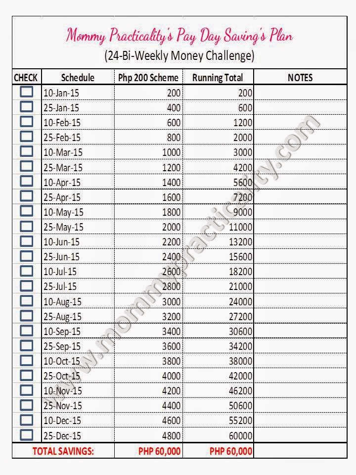 A practical doable and adjustable 24 bi weekly money challenge