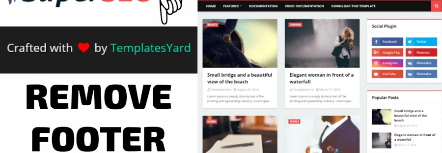 How To Remove Footer Credit In Super Seo Optimized Blogger Template | Remove TemplateYard Footer Credit