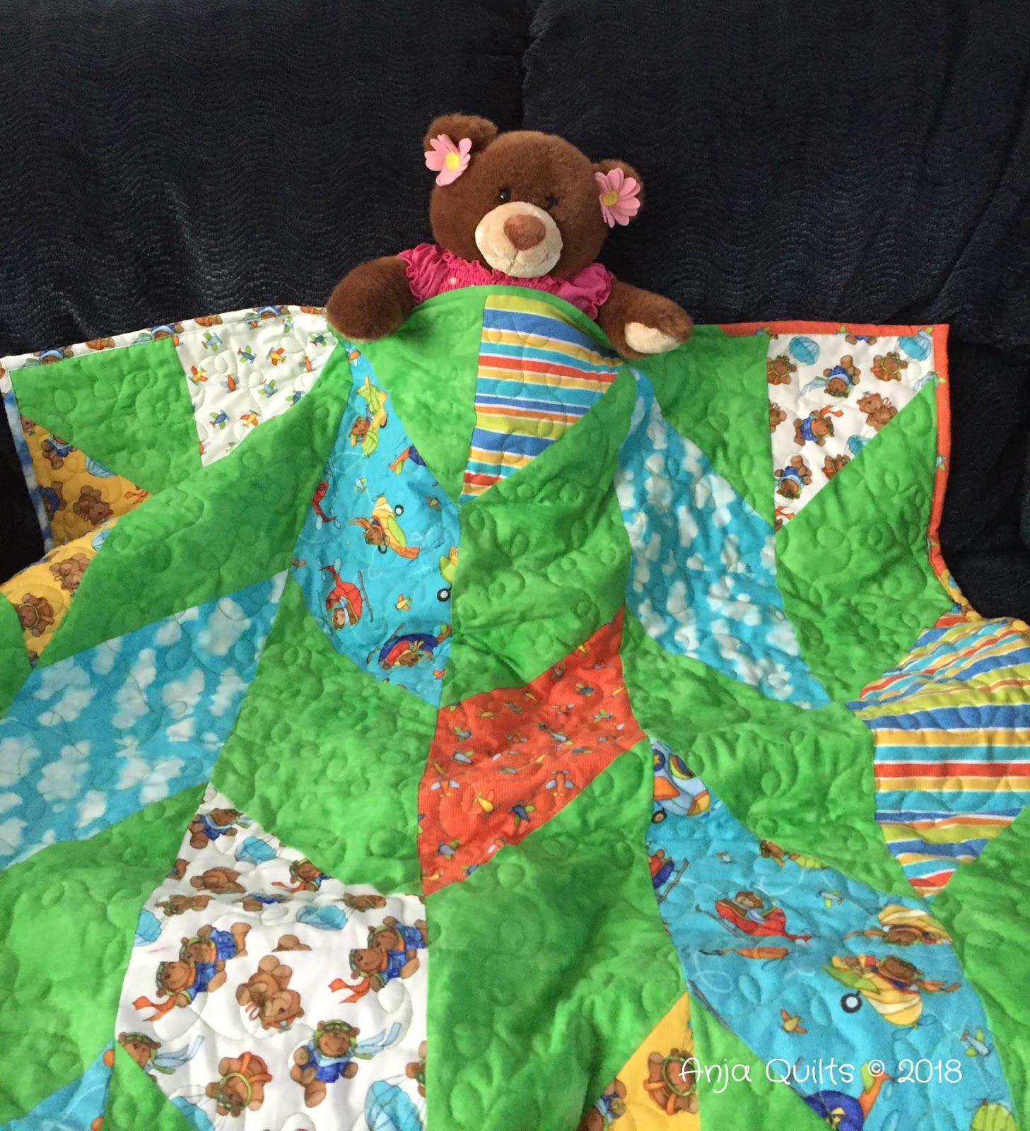 Anja Quilts TGIFF Fletcher Baby Quilt