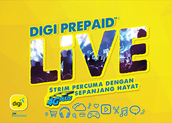 Digi Prepaid Live Free 1GB Video & 1GB Music Streaming Quota Weekly