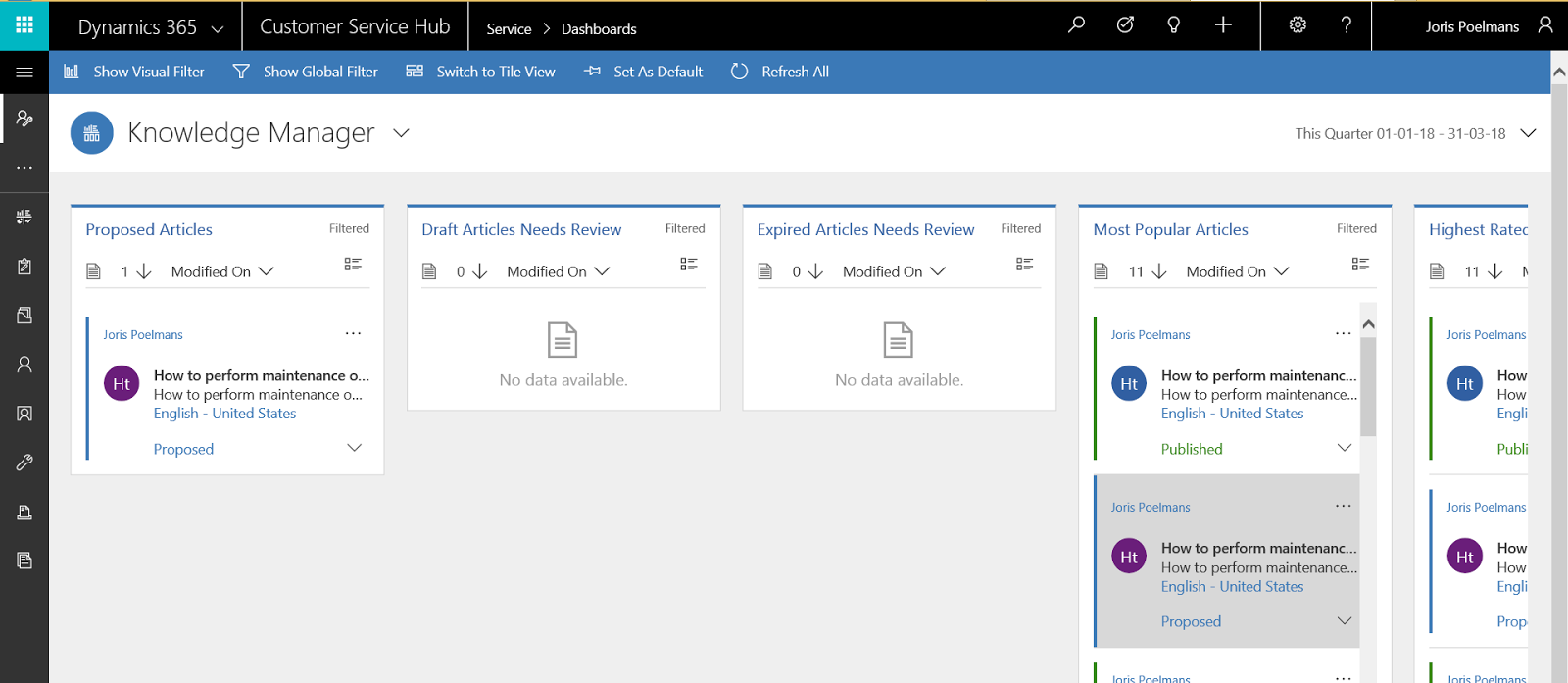 JOPX on Microsoft Business Applications and Azure Cloud Searching in knowledge base articles in