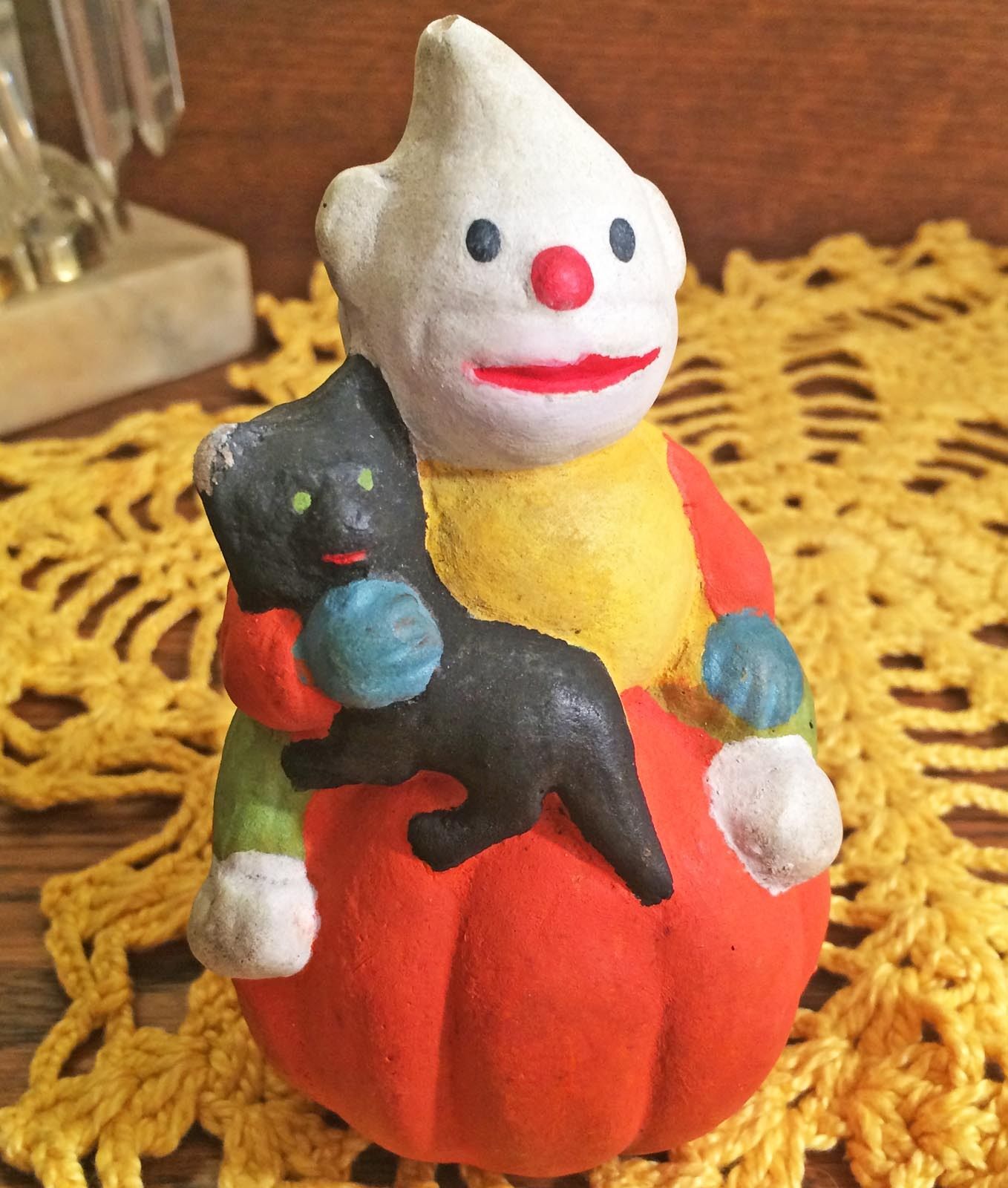 Scaredy Cat Figurine with Chenille Tail Bethany Lowe Vintage