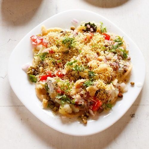 PAPRI CHAAT WITH POTATO, CHICKPEAS, AND CHUTNEYS