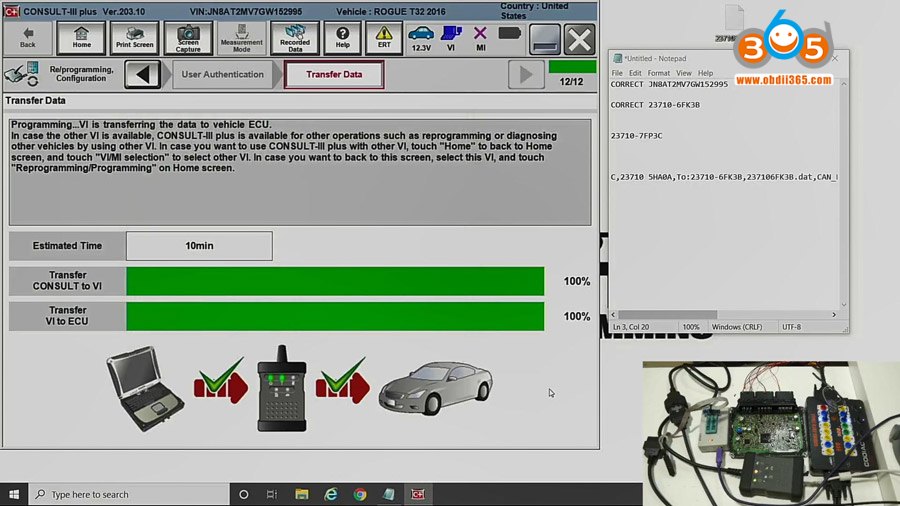 Nissan Used PCM Programming Bench Connection - Auto Diagnostic Tool ...