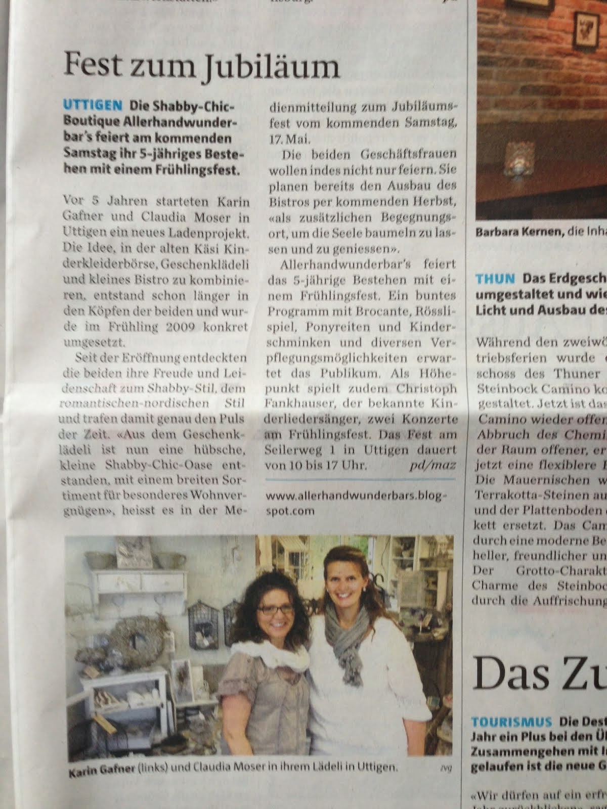 Die Lädelidamen im Thuner Tagblatt 15.5.14