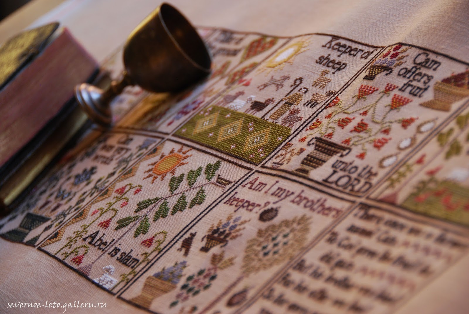 Вышивка с историей Plum Street Samplers Brother's Keeper