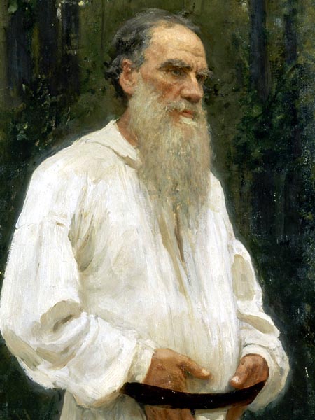 oil painting of a man in peasant clothing, short hair but very long white beard, hands tucked in a leather belt at the waist