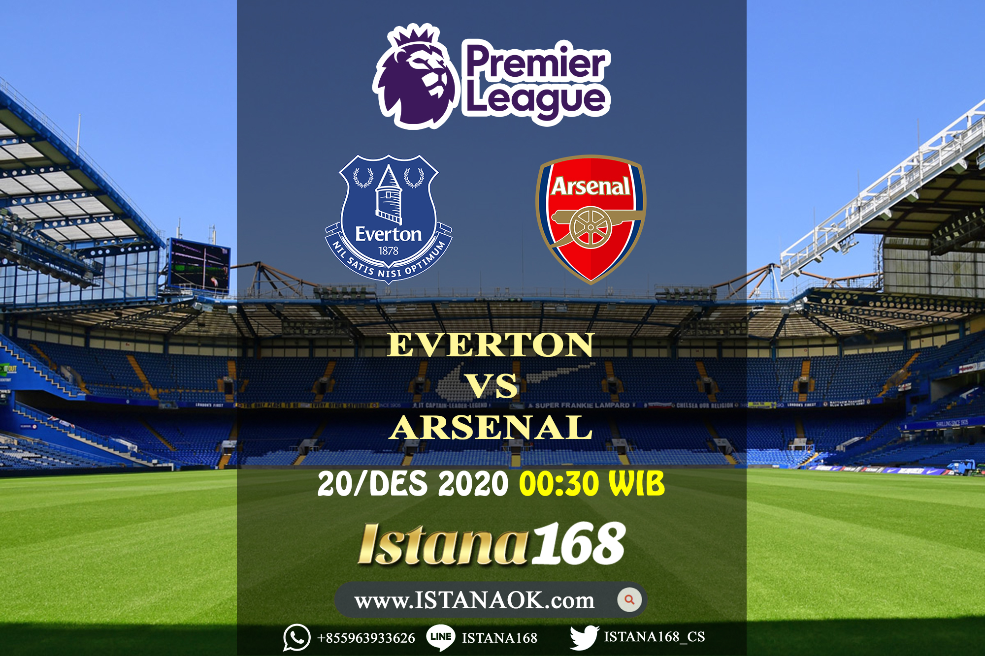 Prediksi Bola Akurat Istana168 Everton vs Arsenal 20 Desember 2020