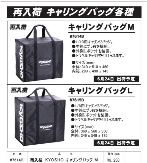 週末限定SALE 新型KYOSHO キャリングバック L 87615C