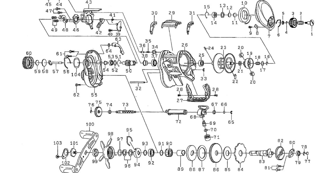 daiwa zillion tw 1516 2015 model schematics most complete fishing
