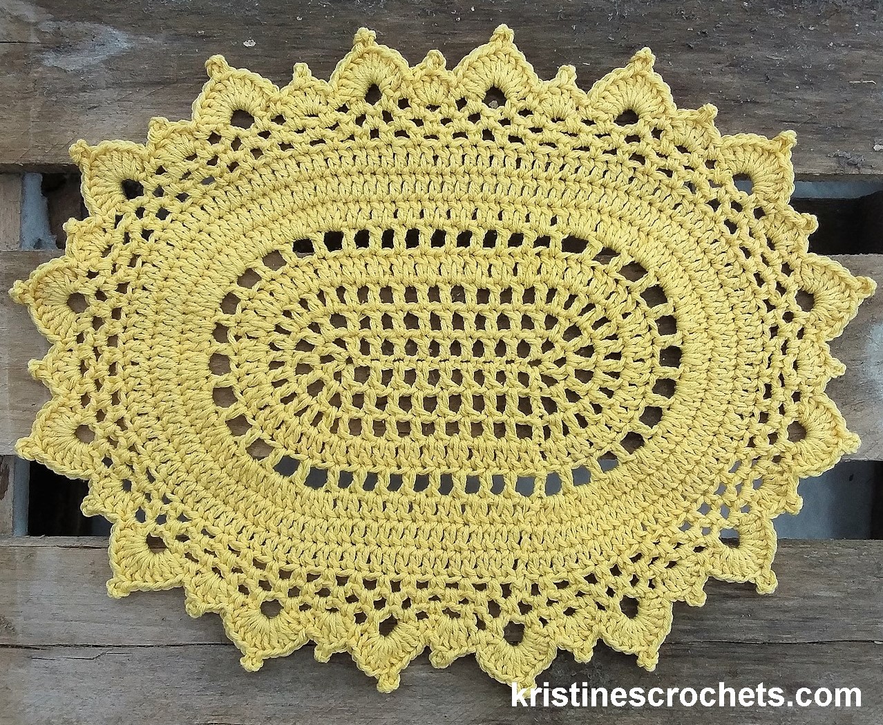 KristinesCrochets Oval Picot Placemat / Table Runner Crochet Pattern