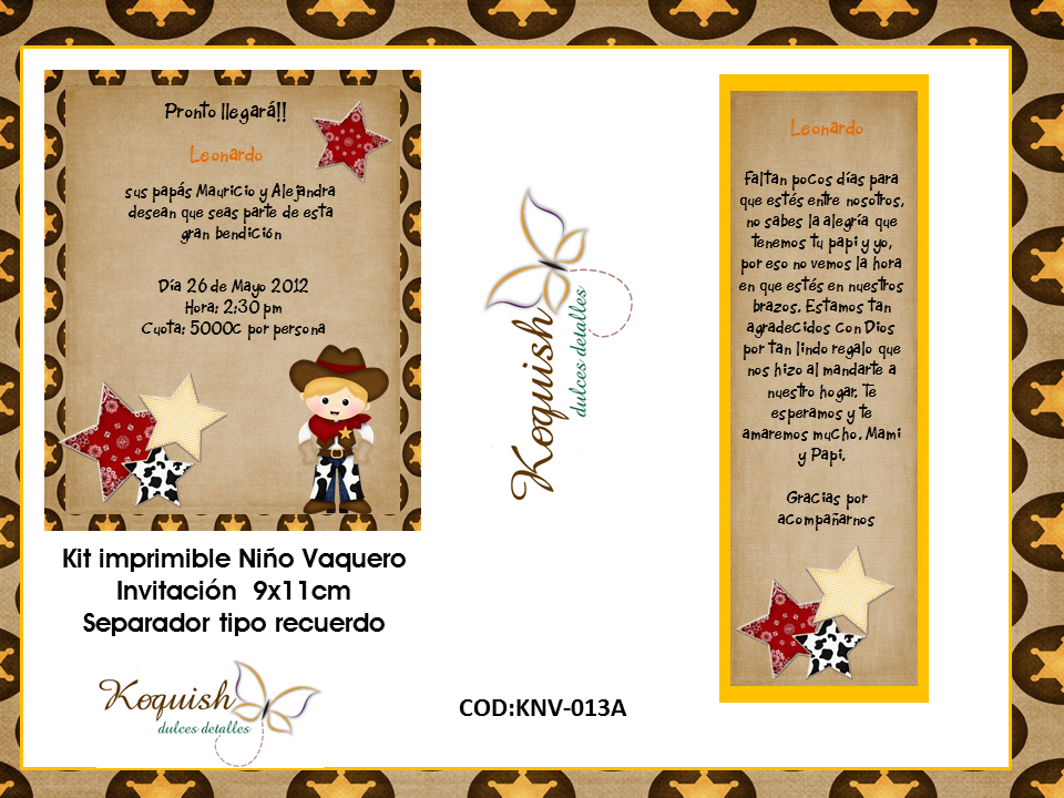 Koquish Kit Imprimibles Invitacion Y Recuerdo Tipo Separador