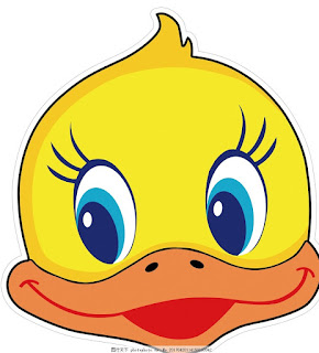  2 - Máscara de pato de color amarillo para imprimir
