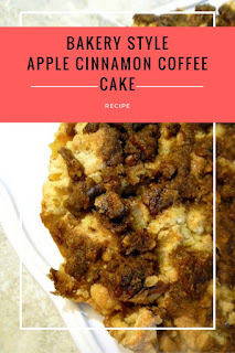Bakery Style Apple Cinnamon Coffee Cake: Serve this as a morning treat, or warm it up in the evening and serve it with a scoop of vanilla ice cream for dessert.  This is the perfect autumn recipe! - Slice of Southern