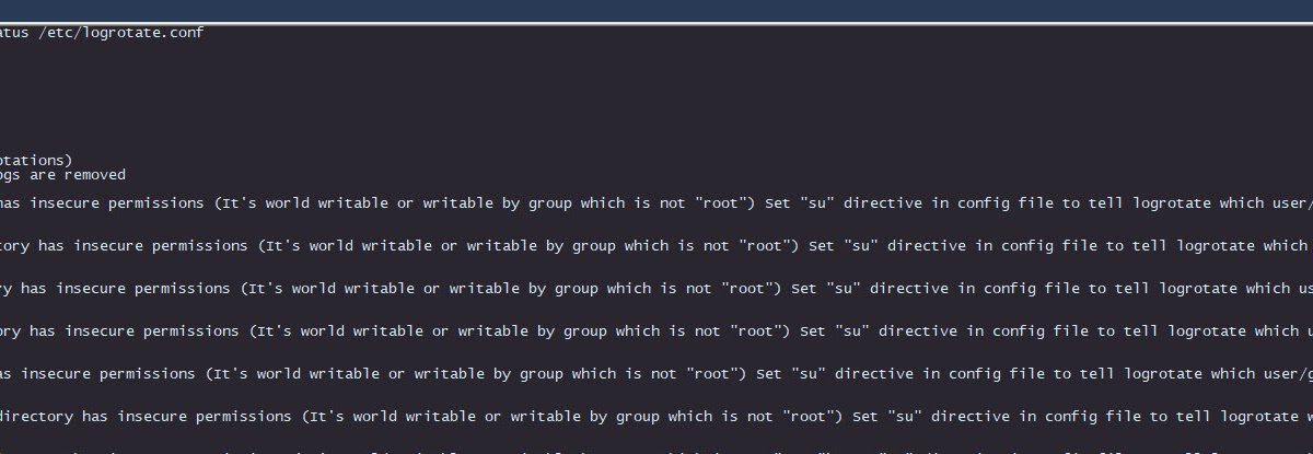 Setting Logrotate im Got Error Because Parent Directory has Insecure
