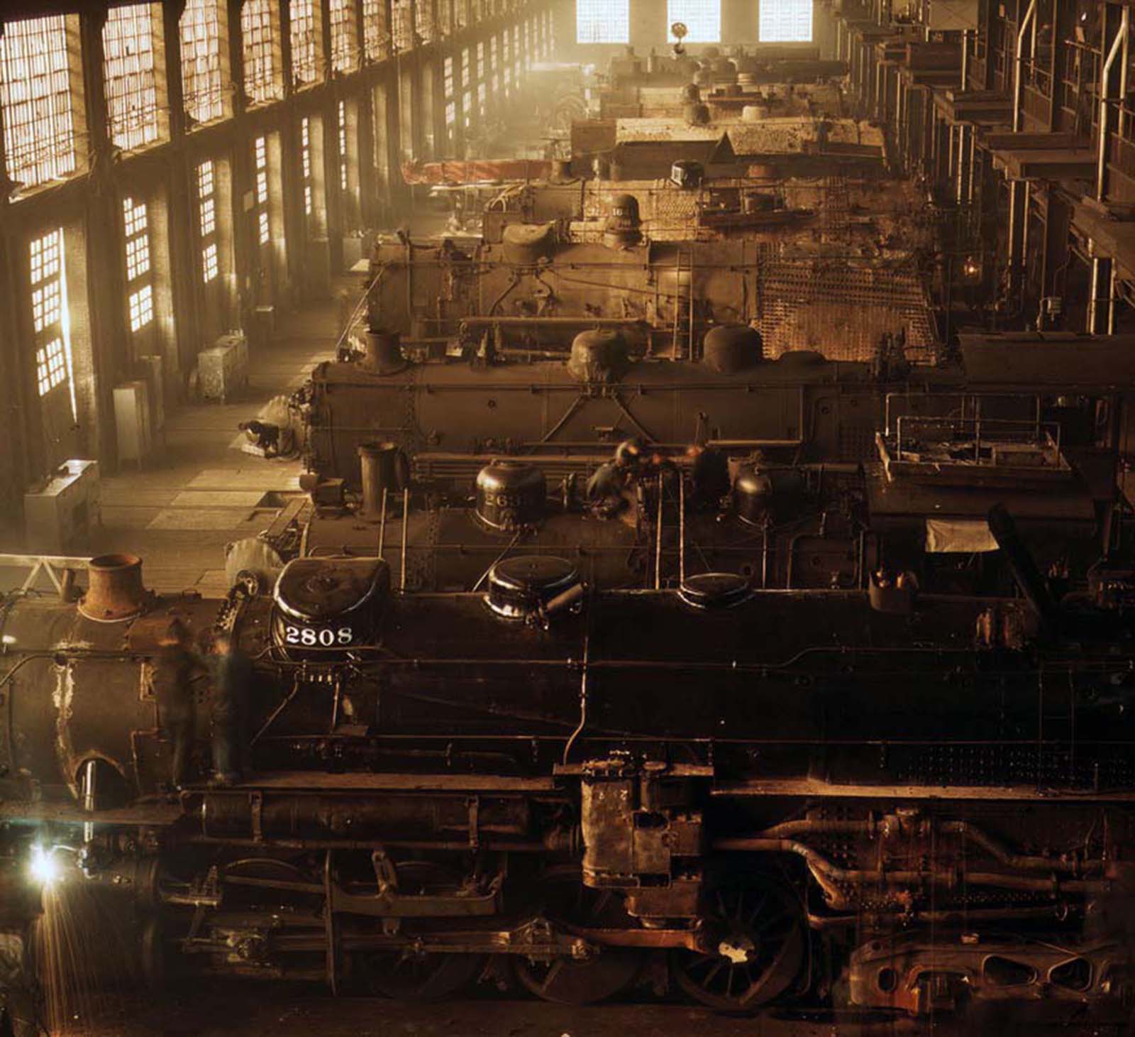 chicago rail yards color vintage photographs