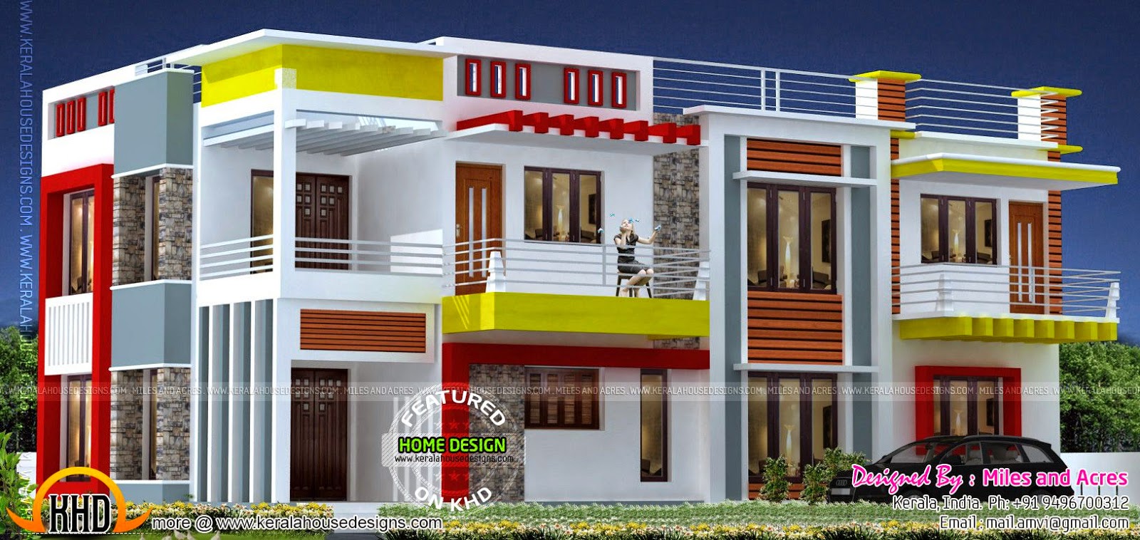 Contemporary House Plans Flat Roof Plan Wide Floor Kerala Houses Sq Ft