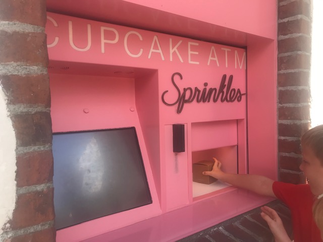 Sprinkles Cupcake ATM located in Disney Springs