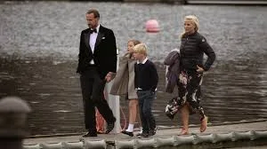 Crown Prince Haakon and Crown Princess Mette Marit at wedding of Per Hoiby