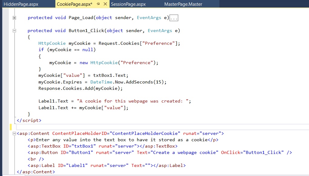 C Class Assignment 06 on Cookies, Hidden Fields, and Sessions