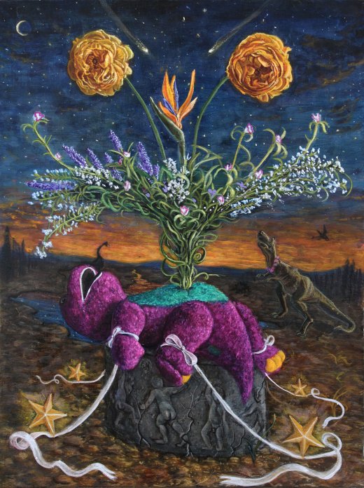 Trey Abdella arte pinturas surreais coloridas psicodélicas