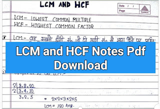 Lcm hcf maths notes