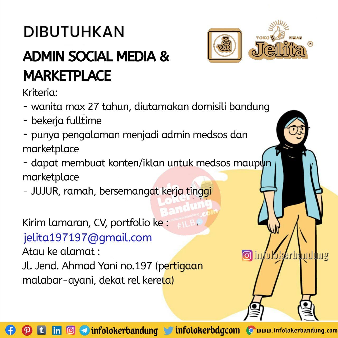 Lowongan Kerja Admin Social Media Toko Emas Jelita Bandung Januari 2021