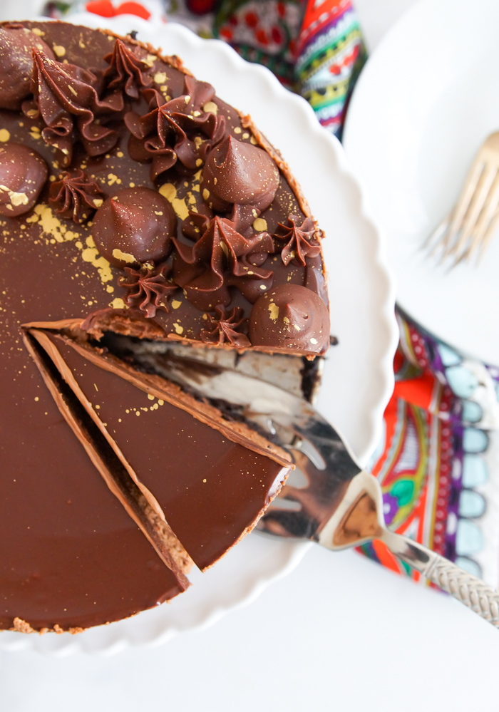 Chocolate Coffee Cheesecake Bake at 350°