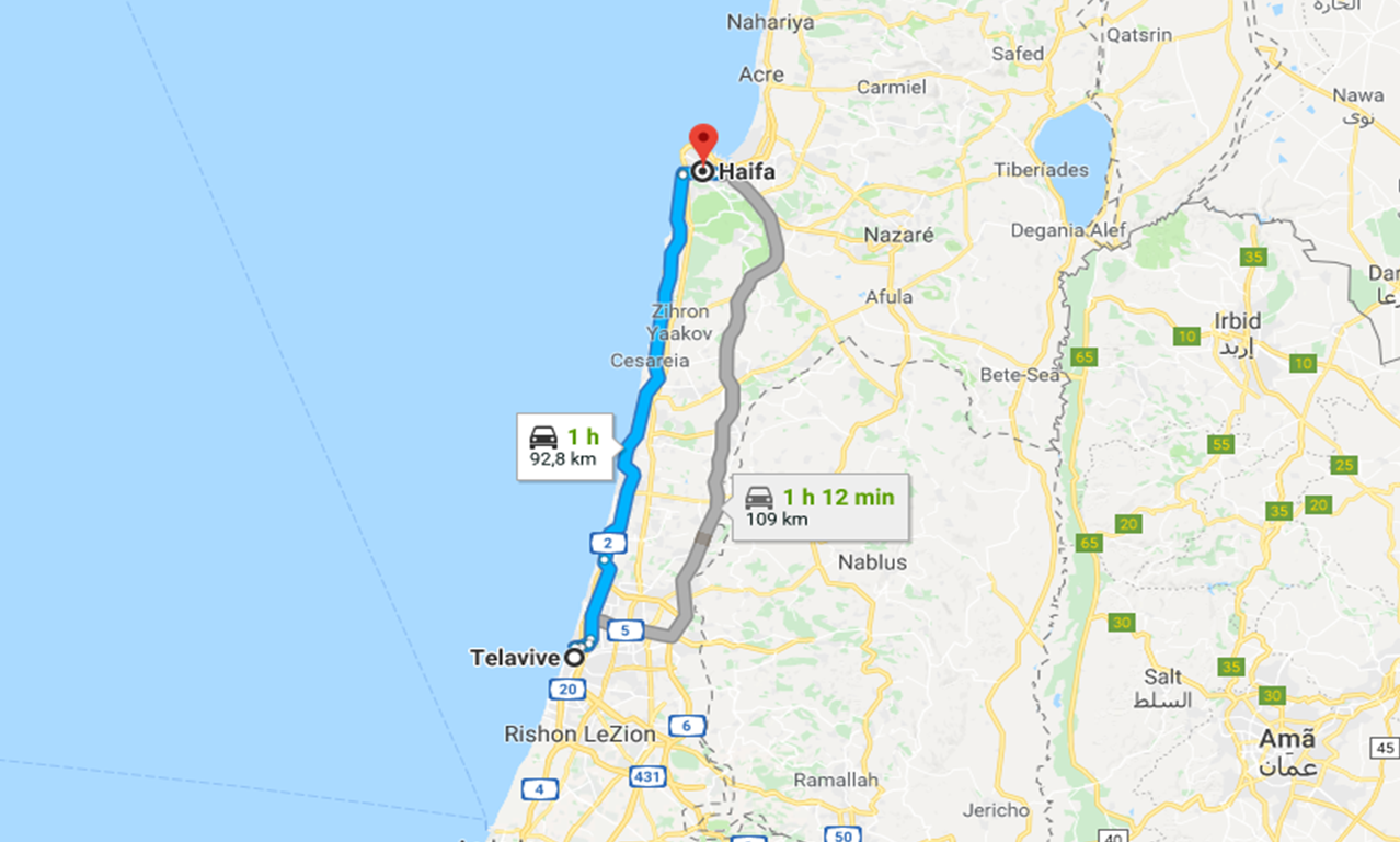 Sala de Embarque Como ir de Tel Aviv para Haifa