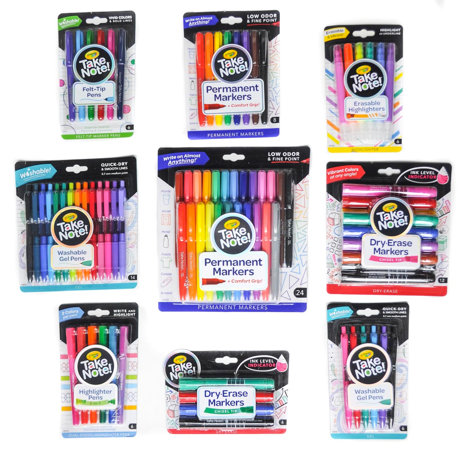 2019 Crayola Take Note! Review, Felt-Tip Pens, Permanent Markers