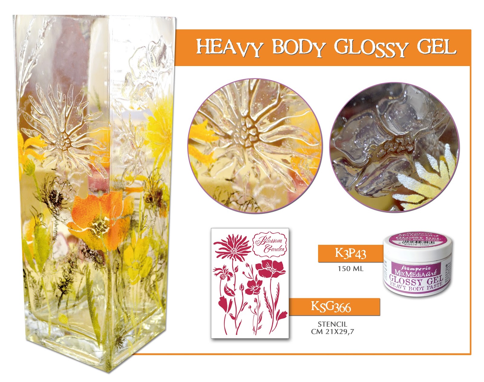 Stamperia Glänzendes Gel 150 Ml – Transparente Heavy Body Paste Auf Wasserbasis Für 3D-Dekorationen