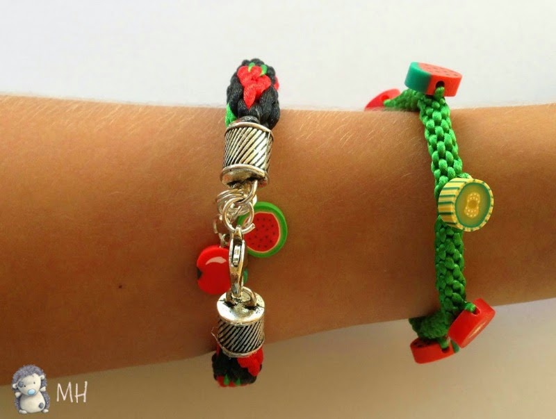 Pulseras Kumihimo de frutas